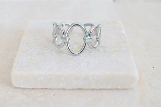 Stapelring aus Edelstahl, Freundschaftsring, silberner Ring, offener Ring