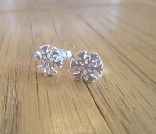 Ohrstecker Schneeflocke 925, Sterling Silber Ohrringe, Ohrringe Schneeflocke, elegante Ohrringe