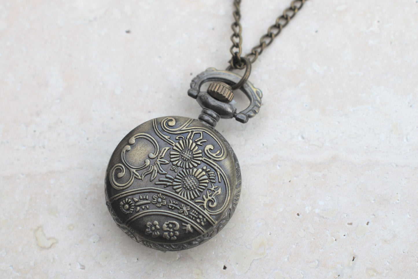 Damen Kettenuhr, Kettenuhr Damen bronze, Kettenuhr vintage, Kettenuhr Damen Antik, Umhängeuhr Damen