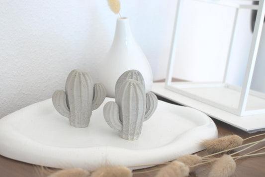 Kaktus aus Beton, Ringhalter aus Beton, kleiner Kaktus, grauer Kaktus
