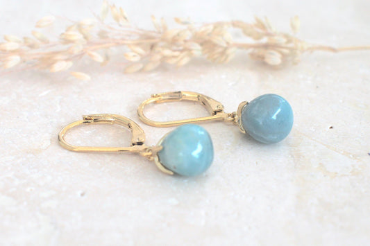 Amazonit Ohrringe, Edelsteinschmuck, hängende Ohrringe, türkise Ohrringe, Hängeohrringe mit Edelstein